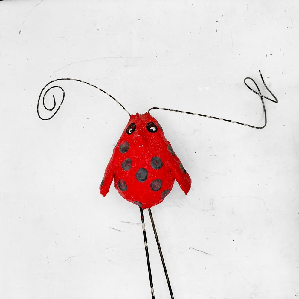 Silly Bird Pair-A-Stix Mixed Media Paper Mache Bird Sculpture Barbara Folk Art